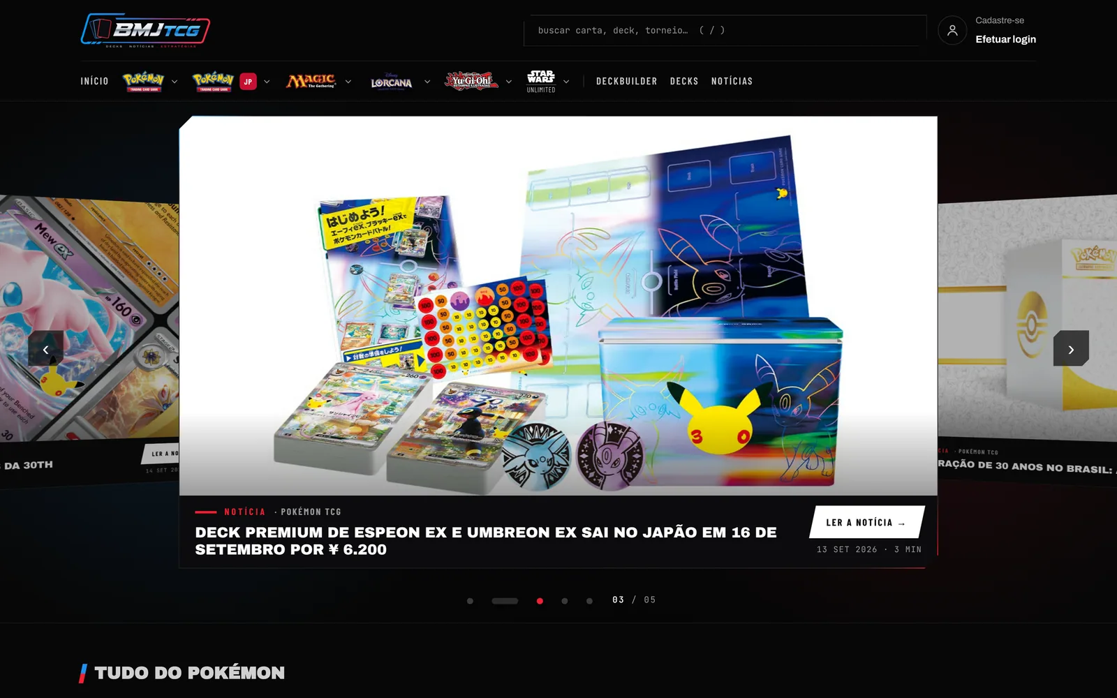 Pokémon TCG panel: metagame, tournaments and cards on the game’s own subdomain