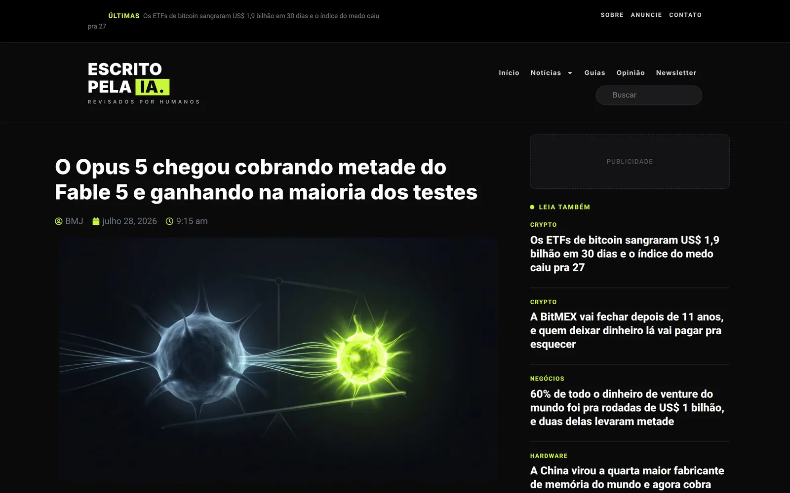 An article shipped by the pipeline: generated cover, SEO filled in, human review before going live